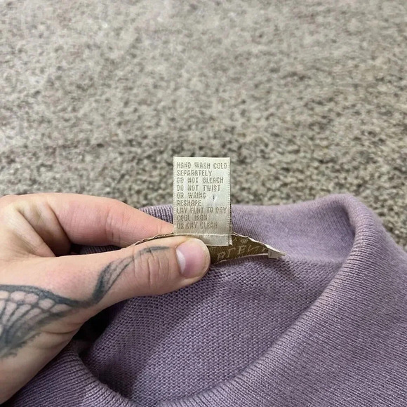 Vintage 90s Luxury Blend Anna Gray Cashmere Pullover Sweater Grandma Wool Silk - Picture 6 of 9